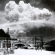 The mushroom cloud from the Fat Man atomic bomb billows over the city of Nagasaki on August 9, 1945